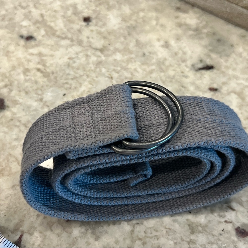 Grey. Canvas belt. See pic for size. Great condition